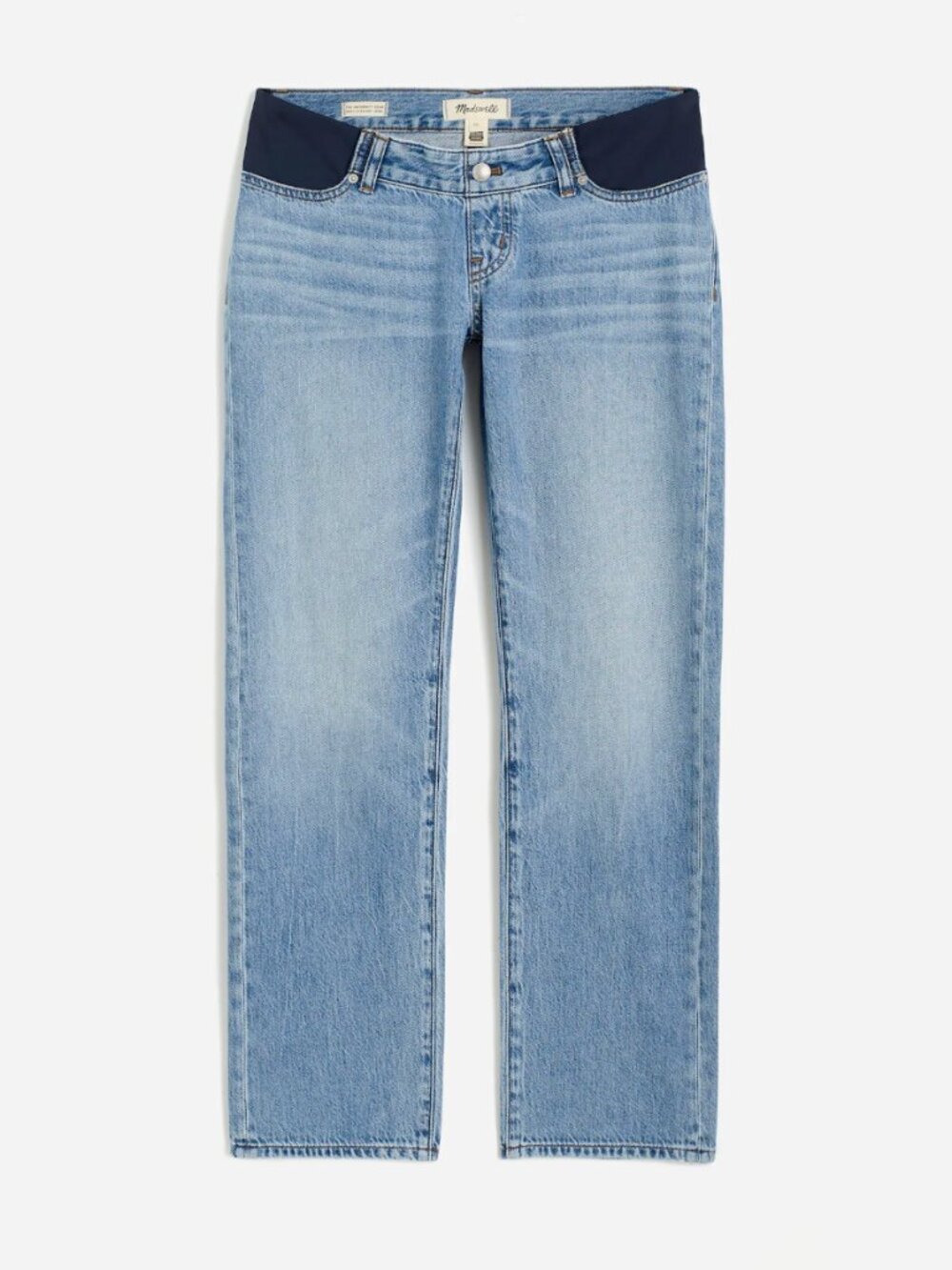 Madewell NWT Maternity Pull On Stretchy Side-Panel Straight Leg Denim Jeans, 29